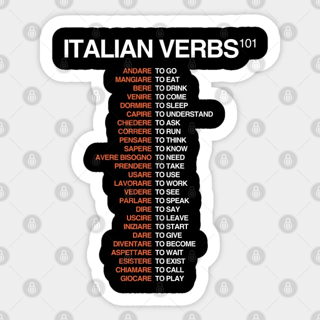 Italian Verbs 101 - Italian Language Sticker by isstgeschichte